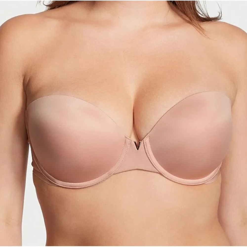 Victoria's Secret Nude Strapless Molded Push-Up Bra